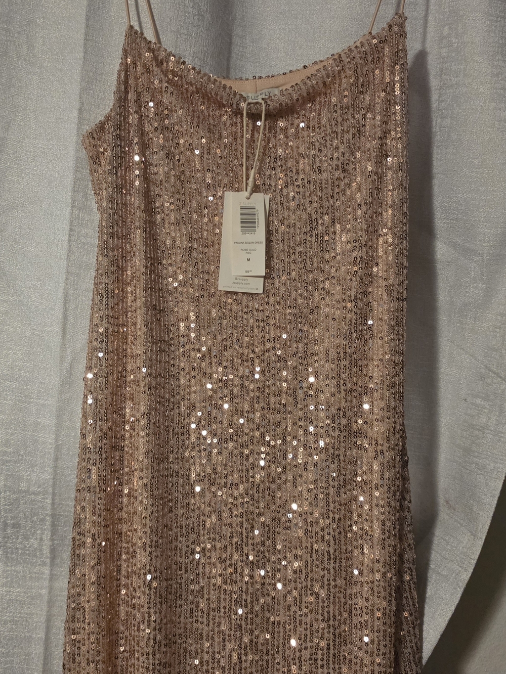 Midi Rose Gold Sequin Dress New With Tags MEDIUM